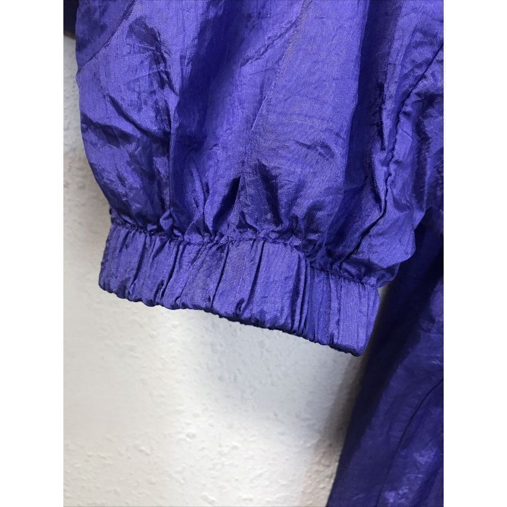 Track Sweat Pants L Purple Nylon Blend Lined Pockets elastic drawstring waist - Picture 4 of 11
